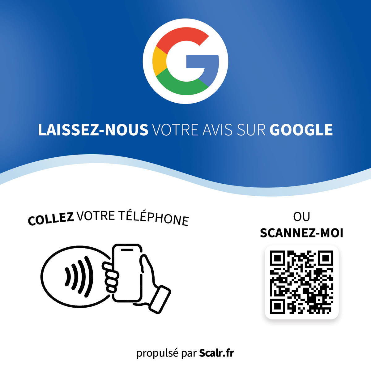 Plaque NFC Scalr. avec QR code