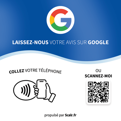 Plaque NFC Scalr - Collectez des avis Google en un geste