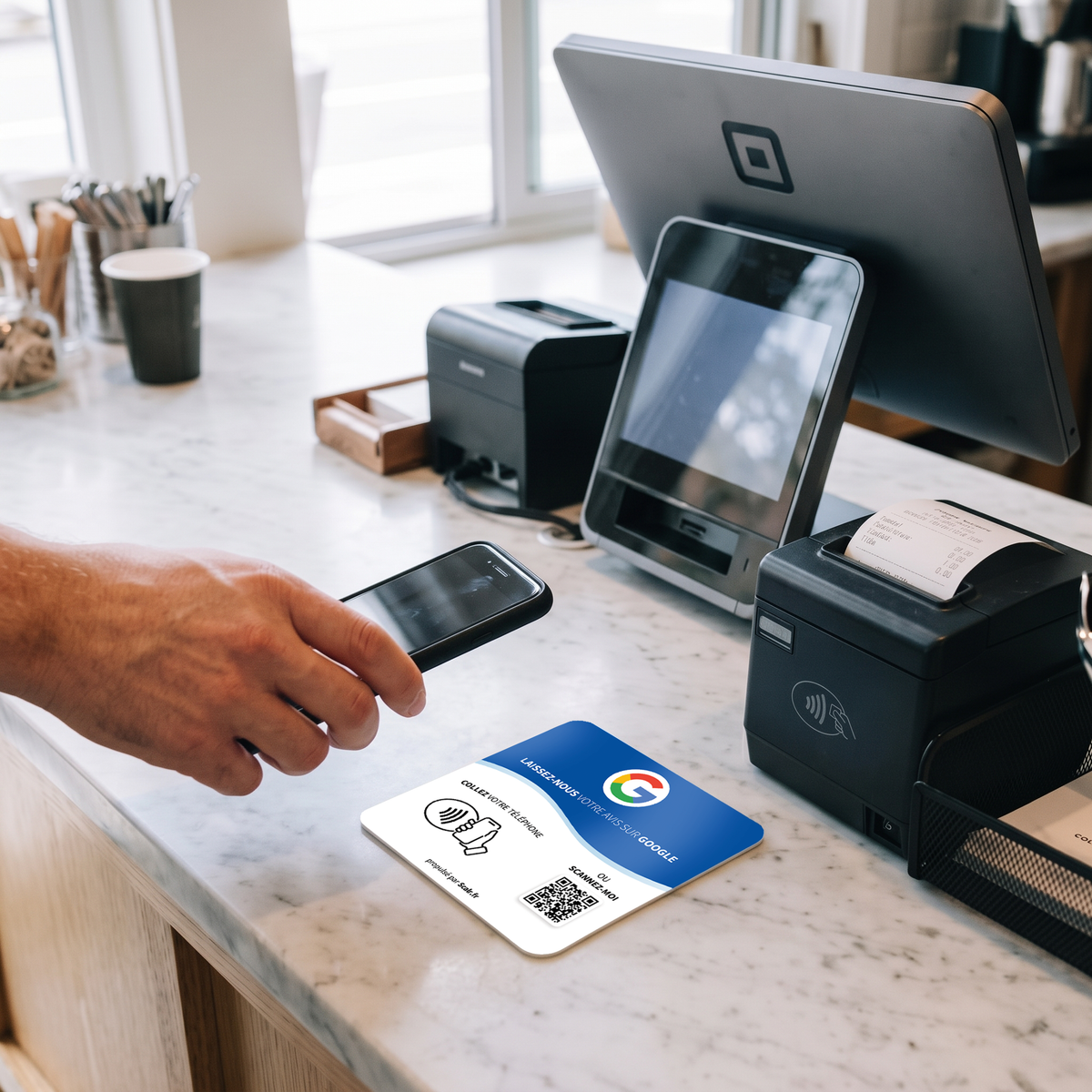 Plaque NFC Scalr - Collectez des avis Google en un geste